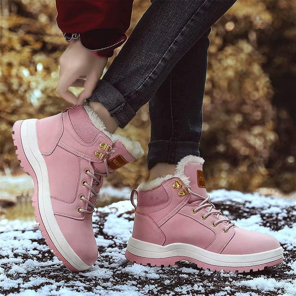 Men Womens Winter Snow Boots Insulated Outdoor Hiking Shoes Fur Lined Warm Boots