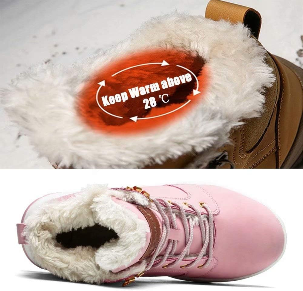 Men Womens Winter Snow Boots Insulated Outdoor Hiking Shoes Fur Lined Warm Boots