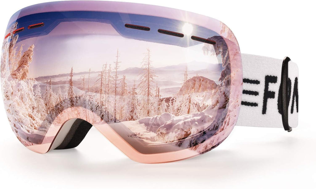 Ski Goggles for Men Women, Anti-Fog OTG Snow Snowboard Glasses with Detachable Lens for Skiing Skating, UV Protection