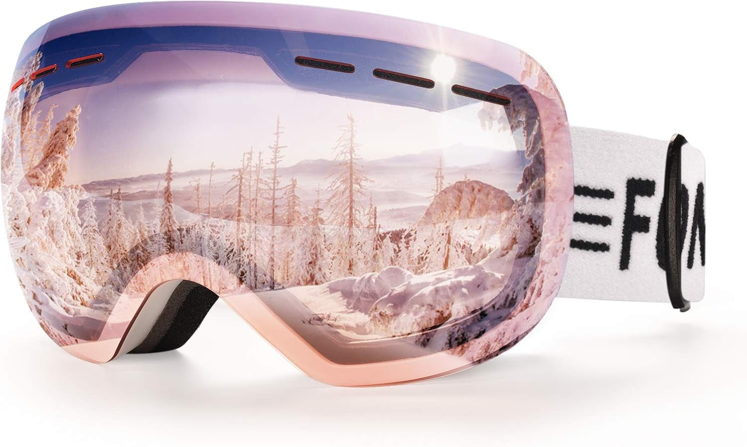 Ski Goggles for Men Women, Anti-Fog OTG Snow Snowboard Glasses with Detachable Lens for Skiing Skating, UV Protection
